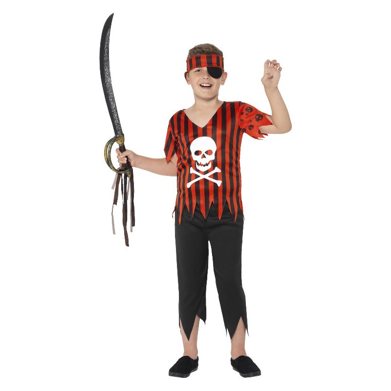 Costumes Australia Jolly Roger Pirate Costume Red Child_1