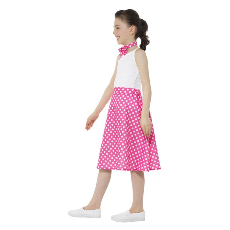 Costumes Australia Kids 50s Polka Dot Skirt Pink Child_1