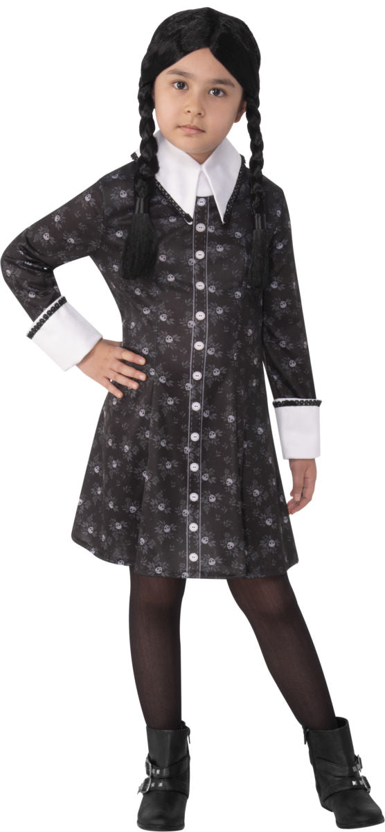 Costumes Australia Kids Wednesday Addams Costume Dress_1