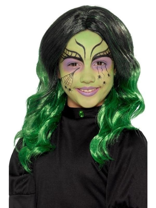 Costumes Australia Kids Witch Wig Child Black Green_1