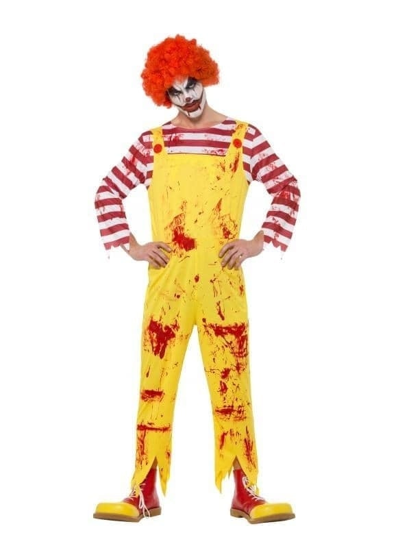 Costumes Australia Kreepy Killer Clown Costume Adult Yellow with Red Jumpsuit_1