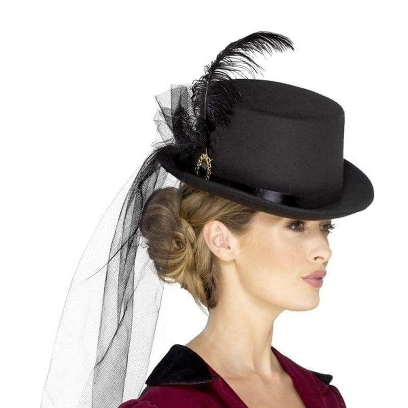 Costumes Australia Ladies Deluxe Victorian Top Hat Adult Black_1