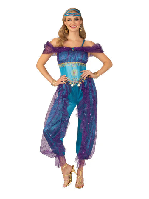 Costumes Australia Ladies Genie Costume Blue Dress_1