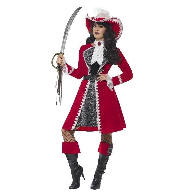 Costumes Australia Lady Captain Authentic Deluxe Adult Red Pirate Costume_2