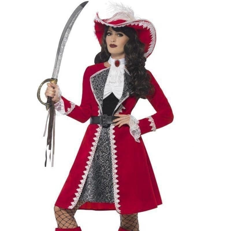 Costumes Australia Lady Captain Authentic Deluxe Adult Red Pirate Costume_1