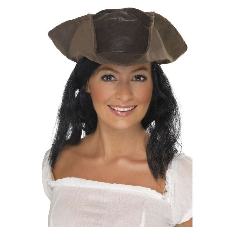 Costumes Australia Size Chart Leather Look Pirate Hat Adult Brown