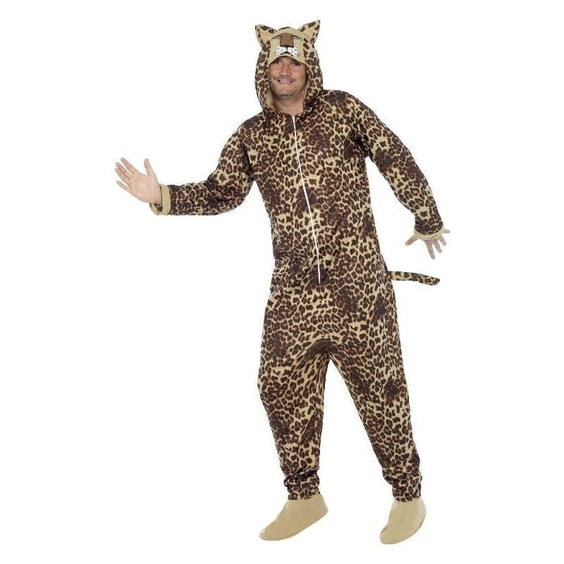 Costumes Australia Leopard Costume Adult Brown Onesie_2