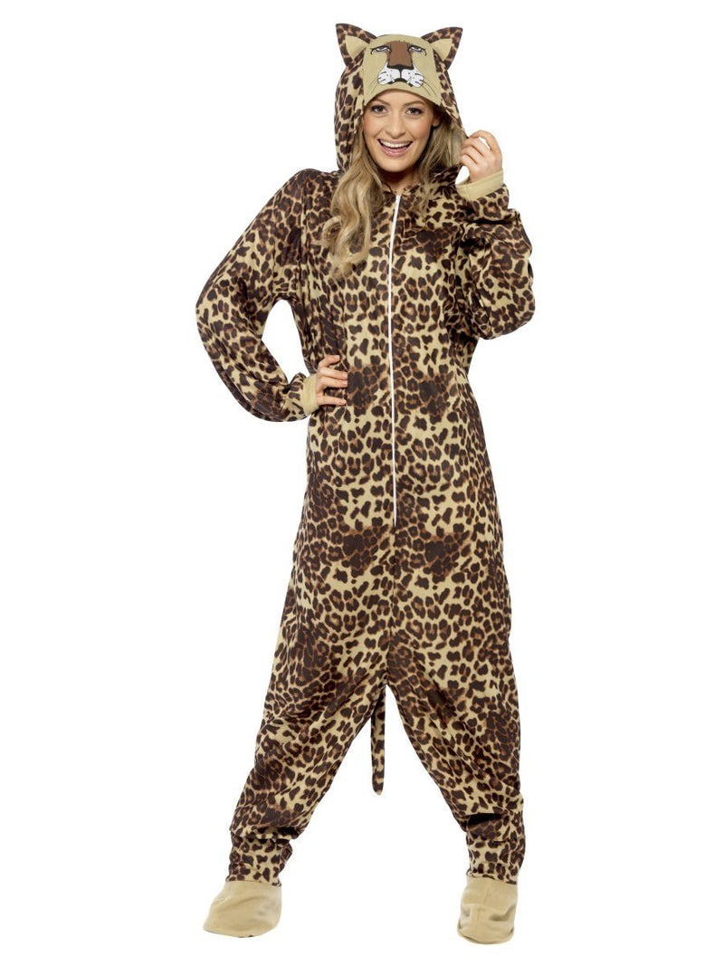 Costumes Australia Leopard Costume Adult Brown Onesie_5