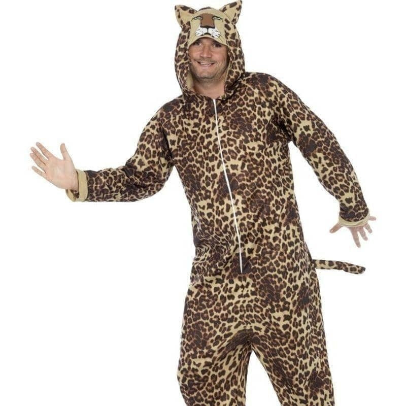 Costumes Australia Leopard Costume Adult Brown Onesie_1