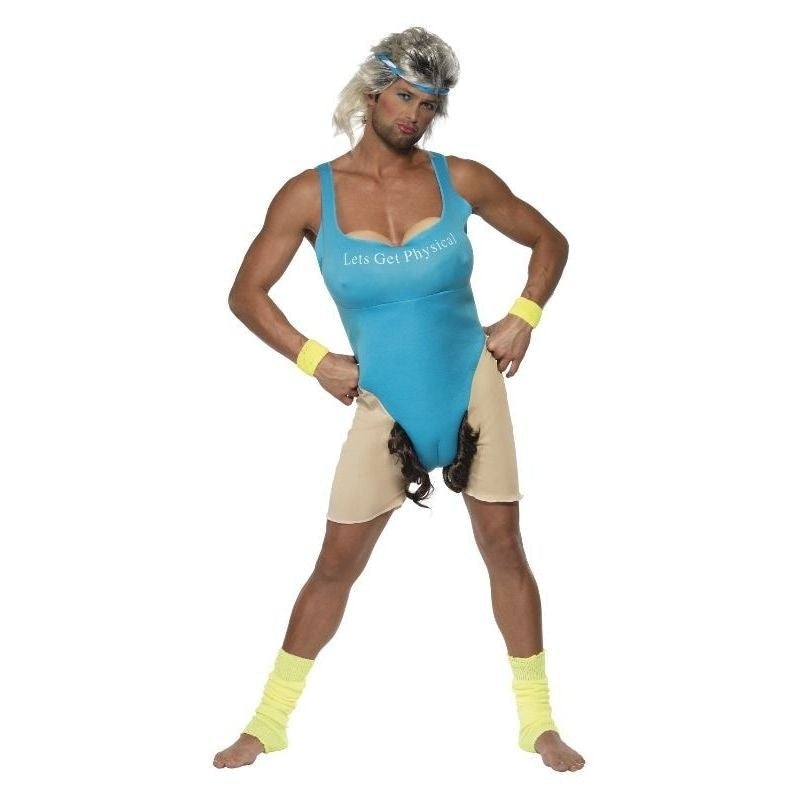 Costumes Australia Lets Get Physical Work Out Costume Smiffys Adult Blue Bodysuit_2