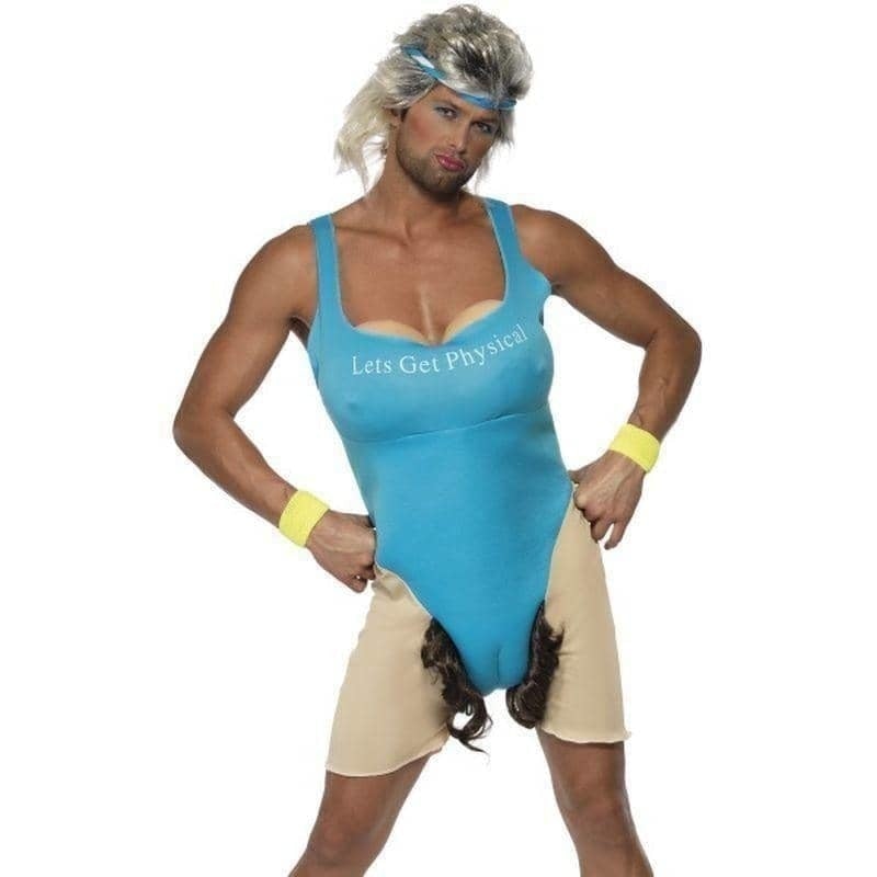 Costumes Australia Lets Get Physical Work Out Costume Smiffys Adult Blue Bodysuit_1