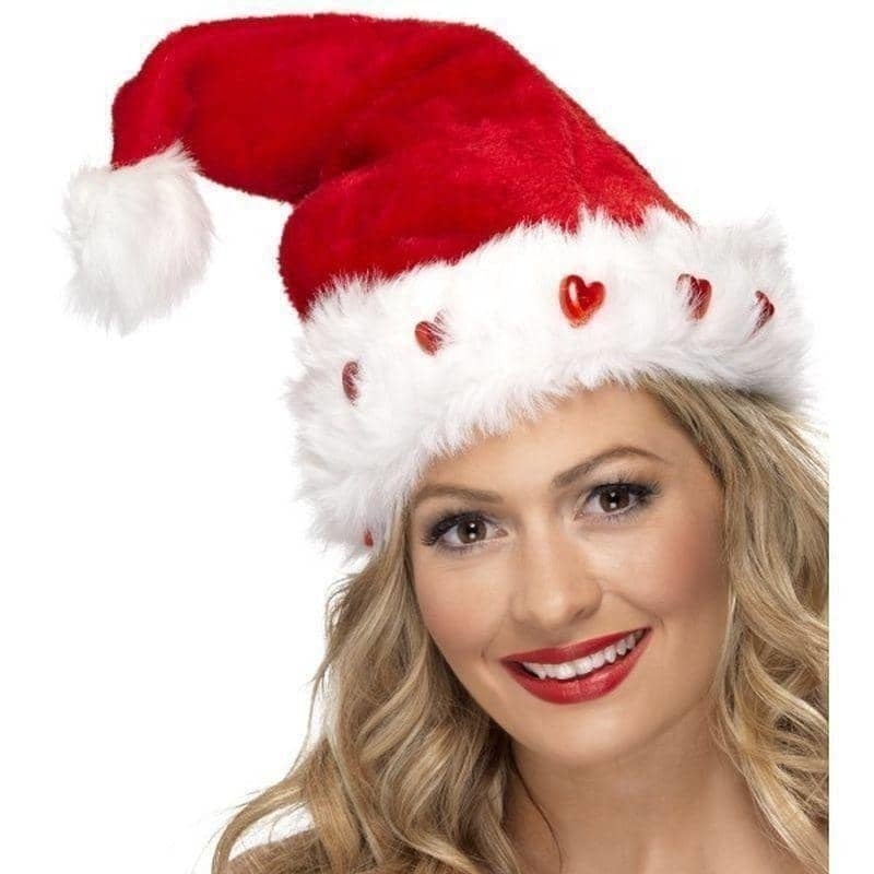 Costumes Australia Light Up Santa Hat Adult Red_1