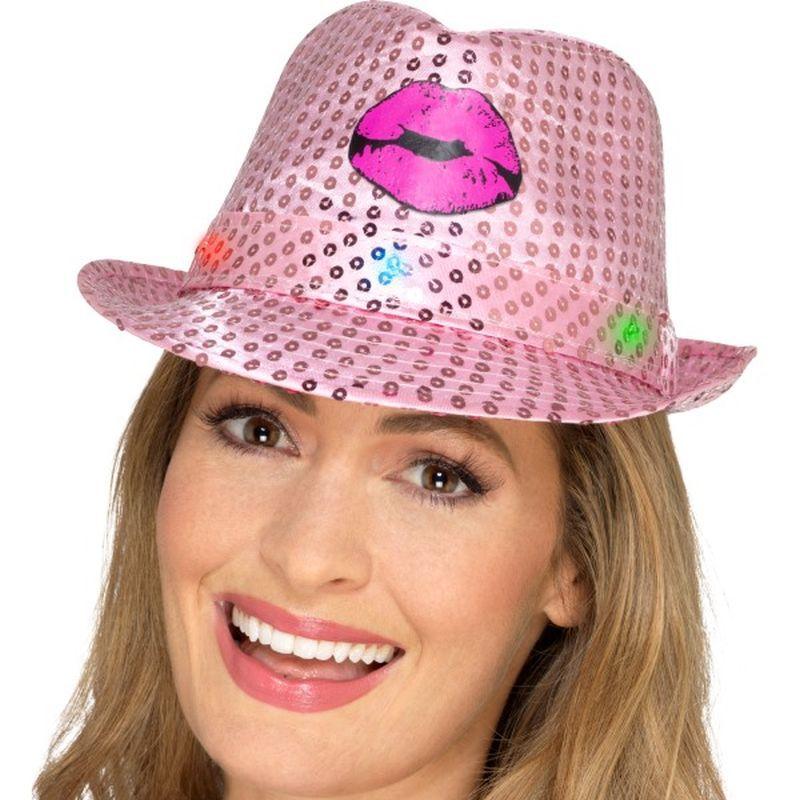 Costumes Australia Light Up Sequin Hen Party Trilby Hat Adult Pink_1