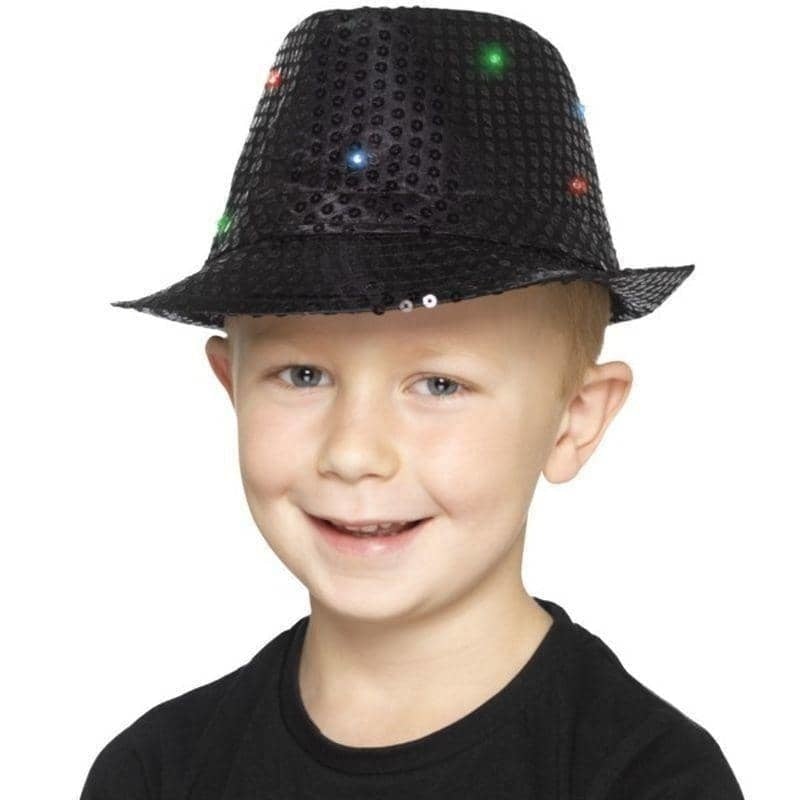 Costumes Australia Light Up Sequin Trilby Hat Adult Black_1