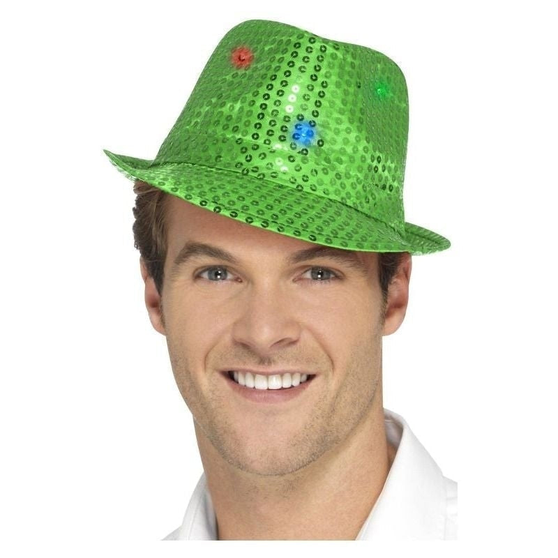 Costumes Australia Size Chart Light Up Sequin Trilby Hat Adult Green