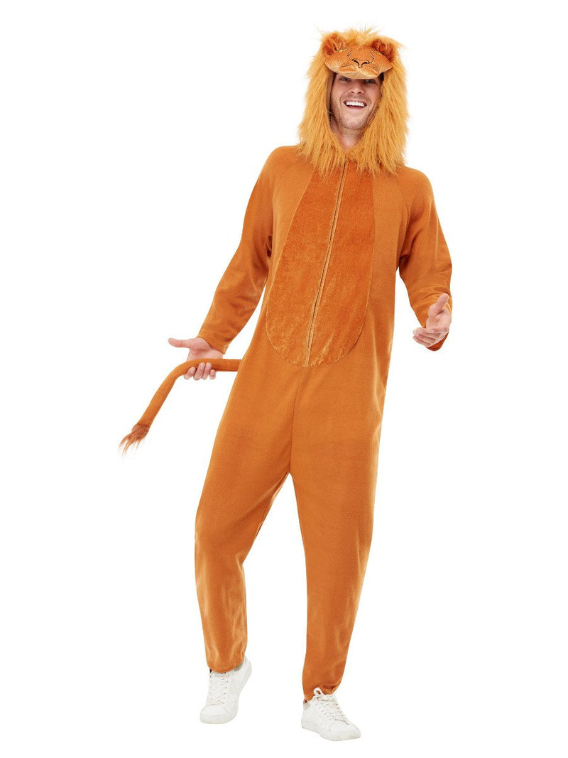 Costumes Australia Lion Costume Adult Brown Jumpsuit_2