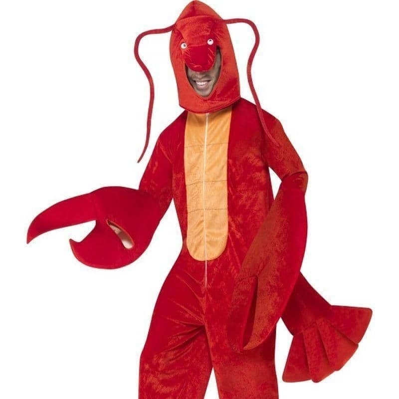 Costumes Australia Lobster Costume Adult Red Bodysuit Hood_1