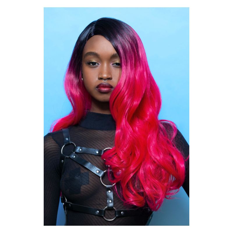 Costumes Australia Manic Panic® Cleo Rose Queen Bitch Wig Adult Black Pink_1