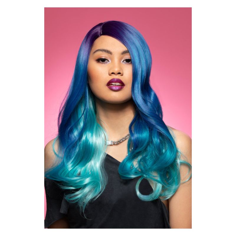 Costumes Australia Manic Panic® Mermaid Queen Bitch Wig Adult Blue Green_1