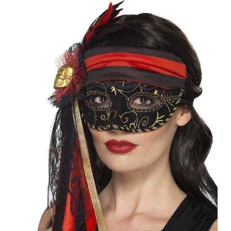 Costumes Australia Masquerade Pirate Eyemask Adult Black_1