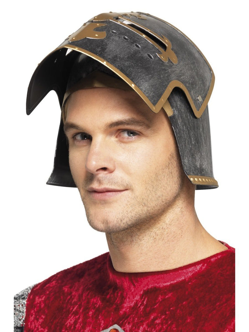 Costumes Australia Medieval Crusader Helmet Adult Silver Moveable Face Shield_2