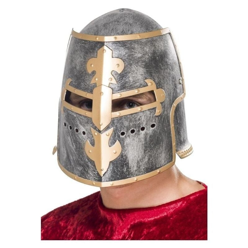 Costumes Australia Size Chart Medieval Crusader Helmet Adult Silver Moveable Face Shield