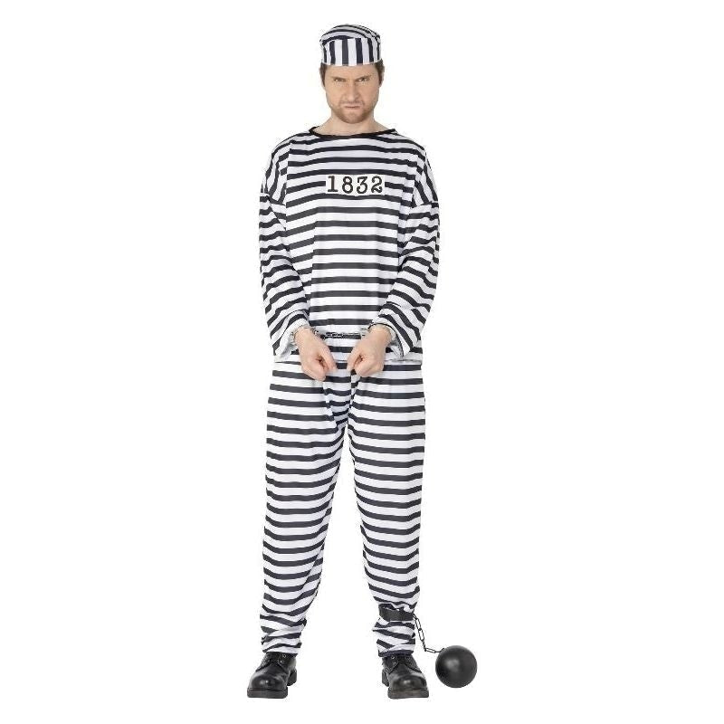 Costumes Australia Mens Convict Costume Black White_2