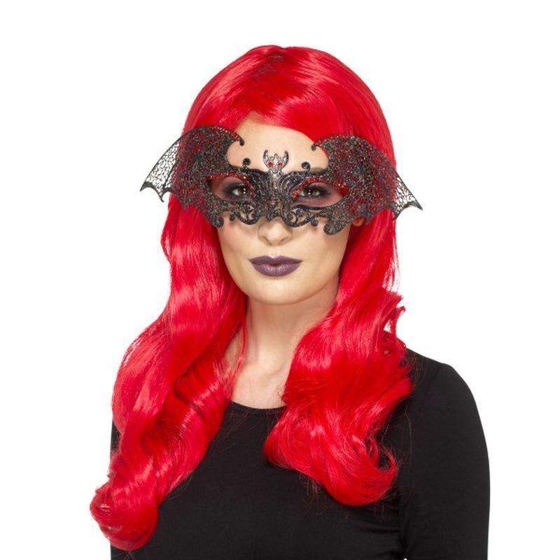 Costumes Australia Metal Filigree Bat Eyemask Adult Black_1