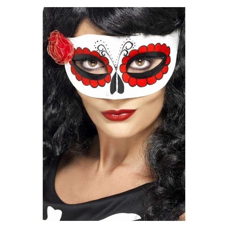 Costumes Australia Size Chart Mexican Day Of The Dead Eyemask Adult White Red