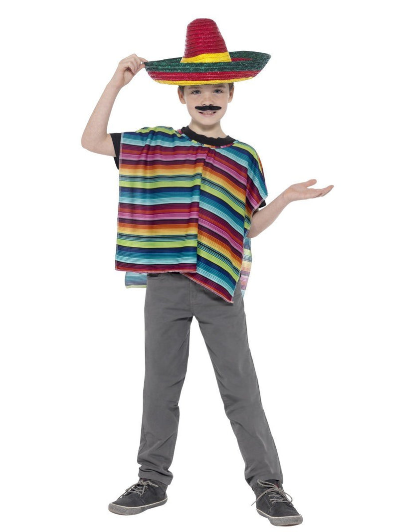 Costumes Australia Size Chart Mexican Instant Kit Kids Multi Coloured Poncho Sombrero