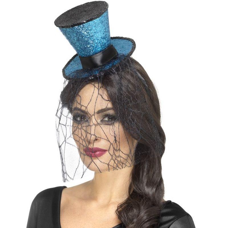 Costumes Australia Mini Gothic Top Hat On Headband Adult Blue_1