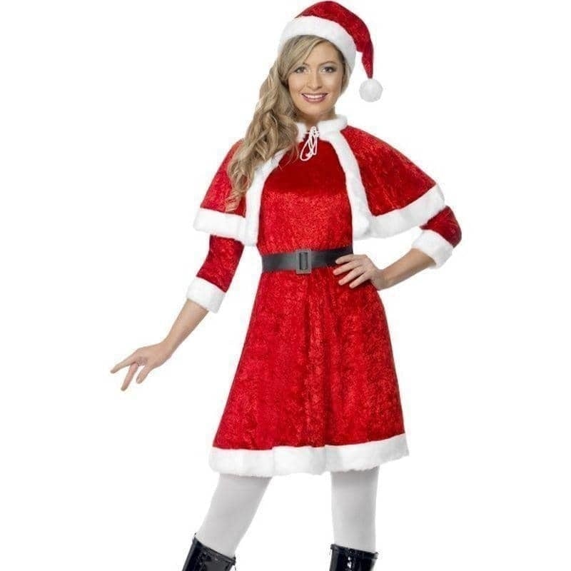 Costumes Australia Miss Santa Costume Red Dress Cape Hat Belt_1