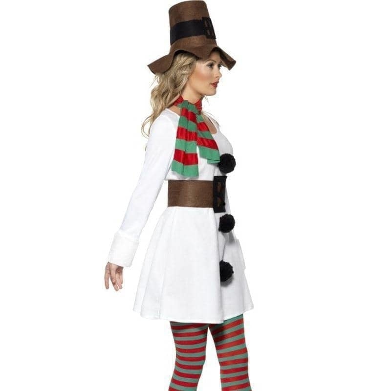 Costumes Australia Miss Snowman Costume Adult White with Brown Hat_3