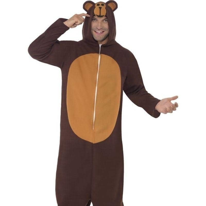 Costumes Australia Monkey Costume Brown Adult Onesie_1