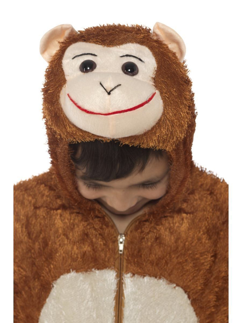 Costumes Australia Monkey Costume Kids Brown Jumpsuit With Hood_3