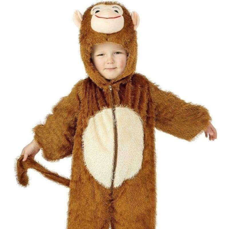 Costumes Australia Monkey Costume Kids Brown Jumpsuit With Hood_4