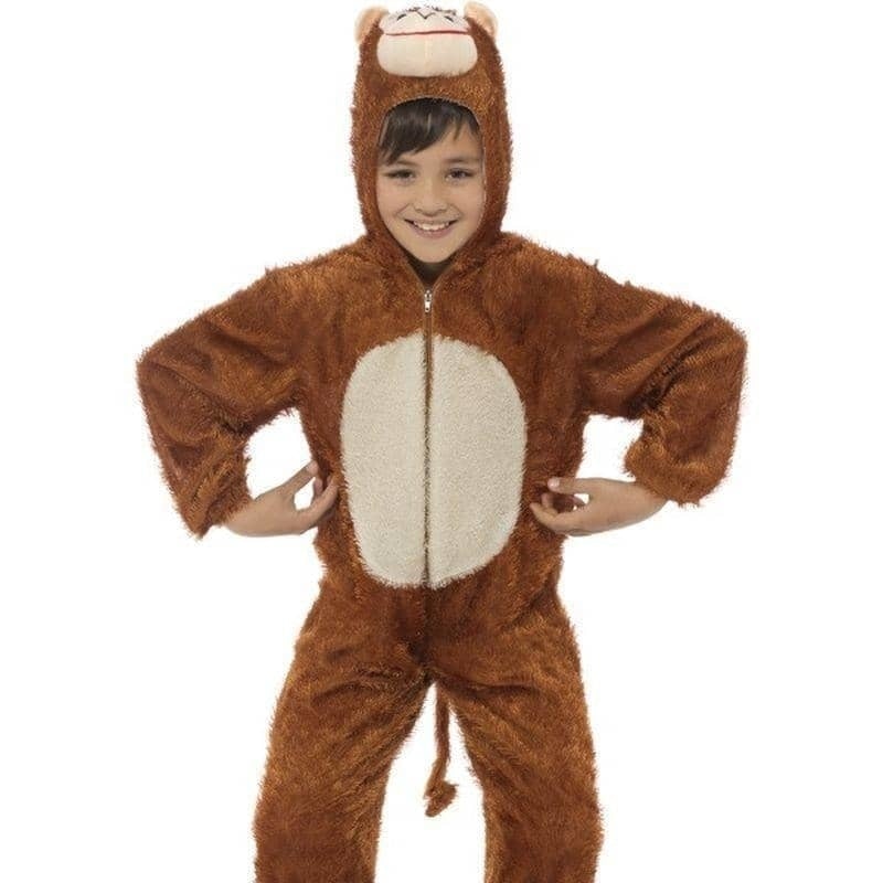 Costumes Australia Monkey Costume Kids Brown Jumpsuit With Hood_1