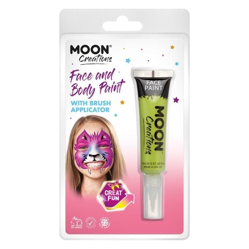 Costumes Australia Moon Creations Face & Body Paints With Brush Applicator, 15ml Clamshell Costume Make Up_15