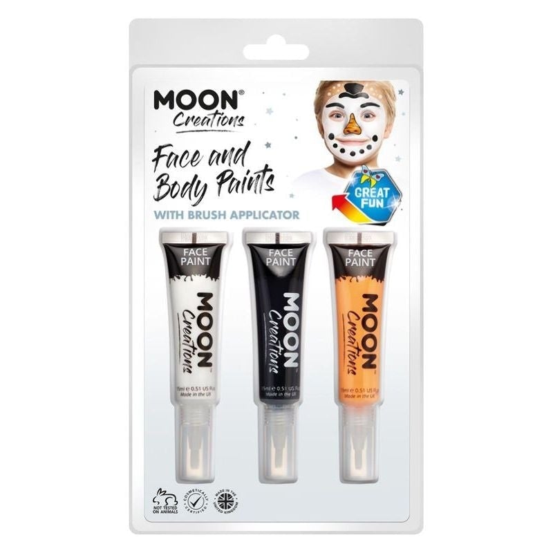 Costumes Australia Moon Creations Face & Body Paints and Brush Snowman Set Costume Make Up_1