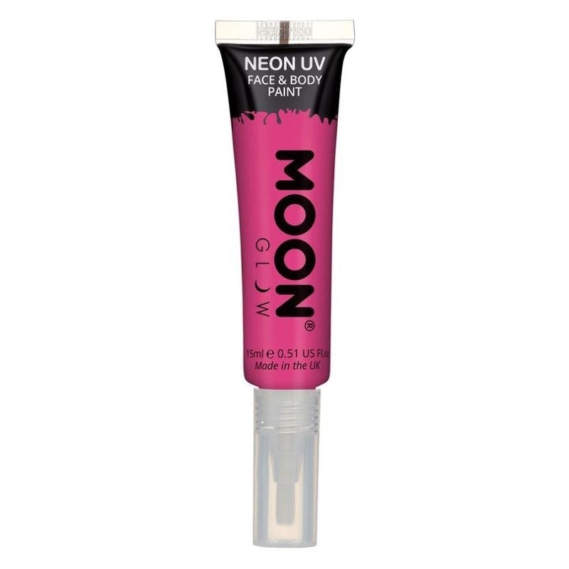 Costumes Australia Moon Glow Intense Neon UV Face Paint Single, With Brush Applicator, 15ml Costume Make Up_3