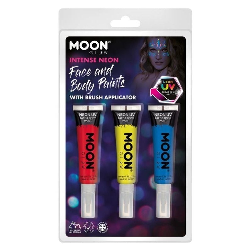 Costumes Australia Moon Glow Intense Neon UV Face Paint and Brush M03215 Costume Make Up_1