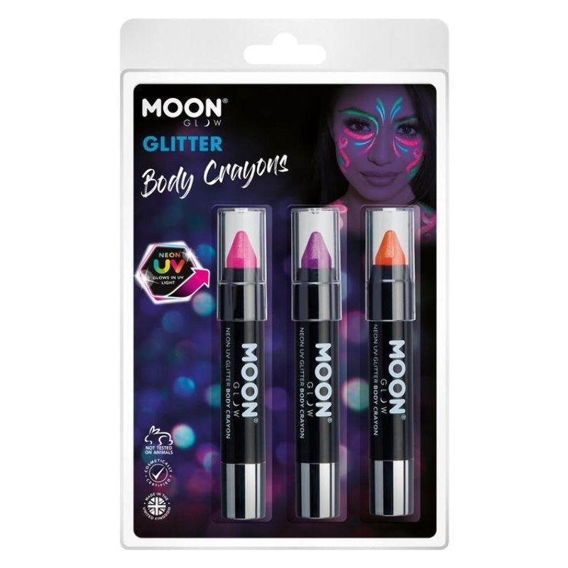 Costumes Australia Moon Glow Neon UV Glitter Body Crayons M39580 Costume Make Up_1