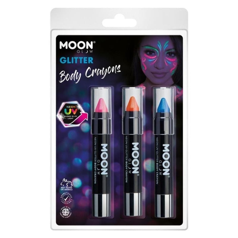 Costumes Australia Moon Glow Neon UV Glitter Body Crayons M39603 Costume Make Up_1