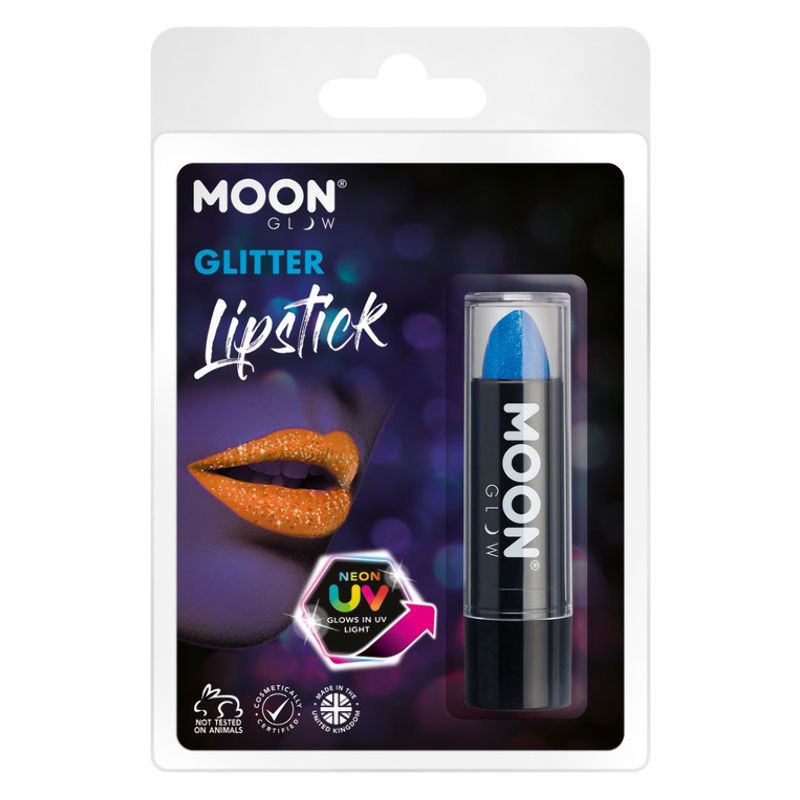 Costumes Australia Moon Glow - Neon UV Glitter Lipstick Blue M40562 Costume Make Up_1