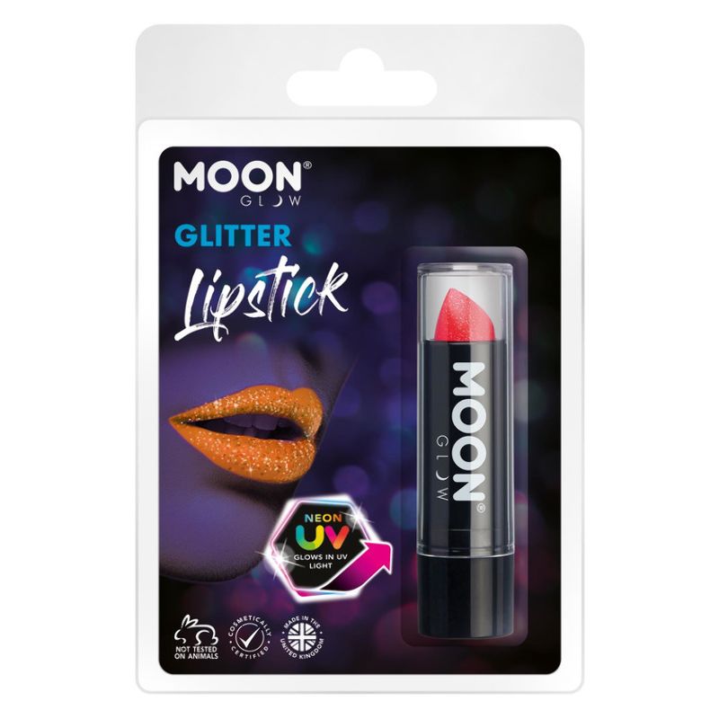 Costumes Australia Moon Glow - Neon UV Glitter Lipstick Red M40548 Costume Make Up_1