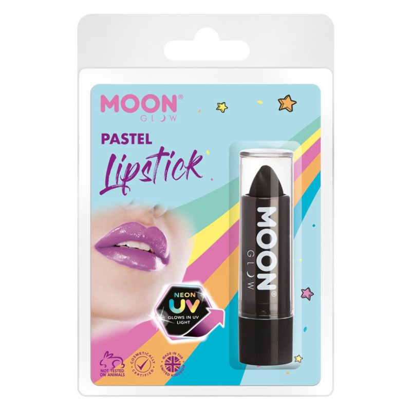 Costumes Australia Moon Glow Pastel Neon UV Lipstick Black M37586 Costume Make Up_1