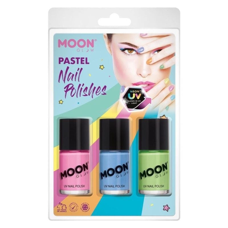 Costumes Australia Size Chart Moon Glow Pastel Neon UV Nail Polish 3 Colour Pack Costume Make Up