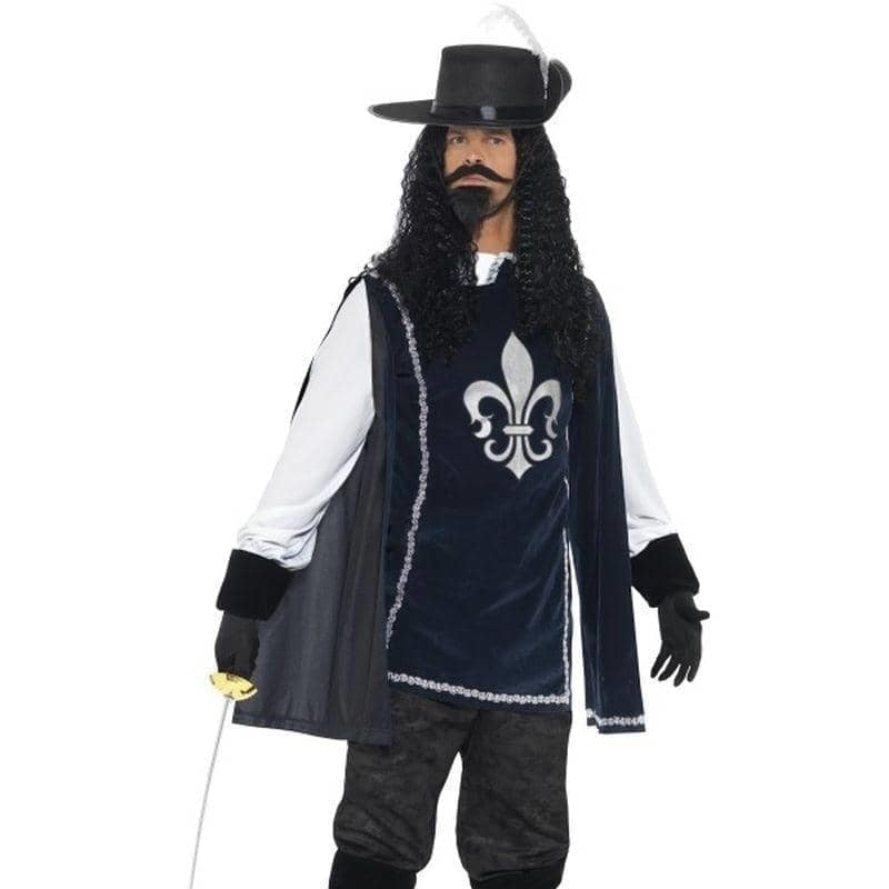 Costumes Australia Musketeer Male Costume Adult Tabard Top Hat Blue_1