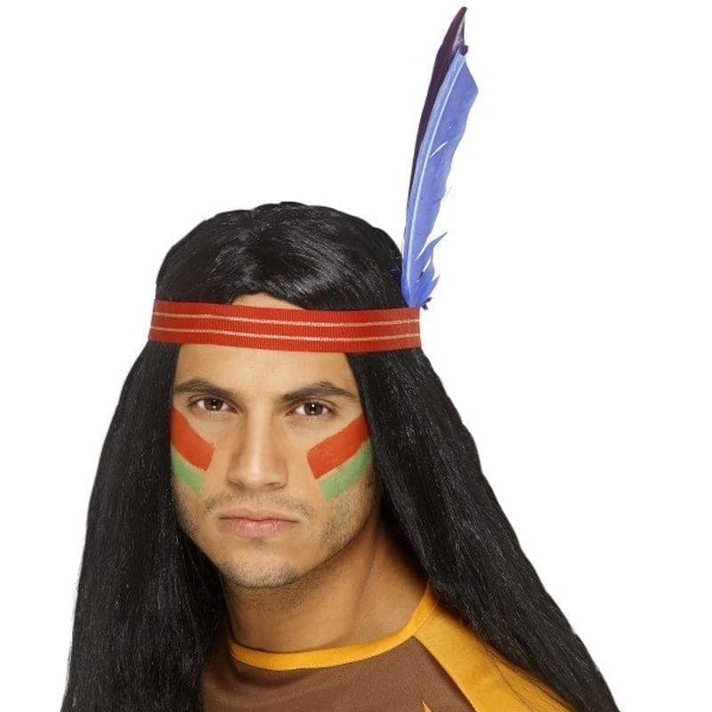 Costumes Australia Native American Inspired Brave Wig Adult Black_1