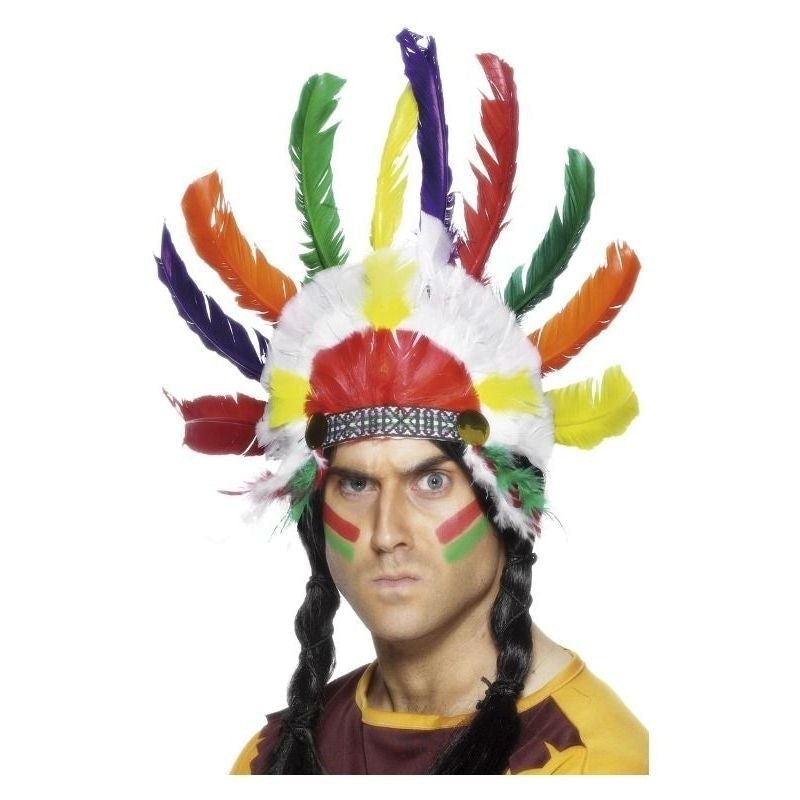 Costumes Australia Size Chart Native American Inspired Headdress Adult Multi